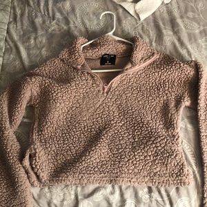Mauve crop long sleeve over shirt